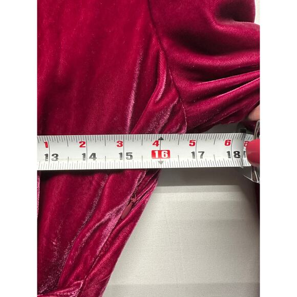 Maeve by Anthropologie Velvet Wrap Dress Red Size 6 Holiday - Picture 6 of 12